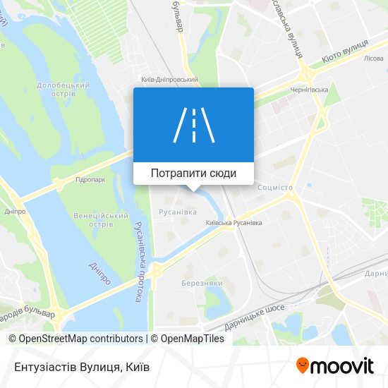 Карта Ентузіастів Вулиця