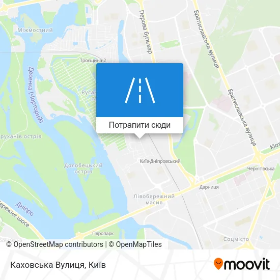 Карта Каховська Вулиця