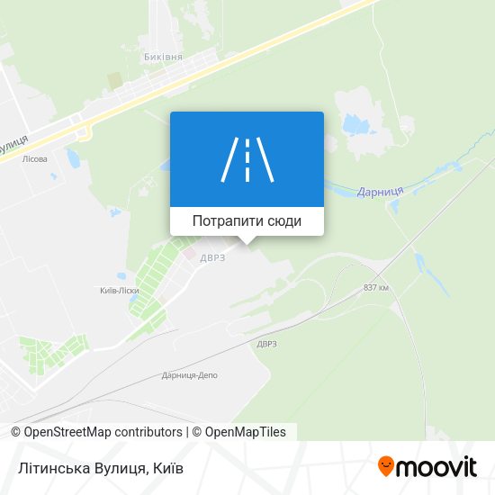 Карта Літинська Вулиця