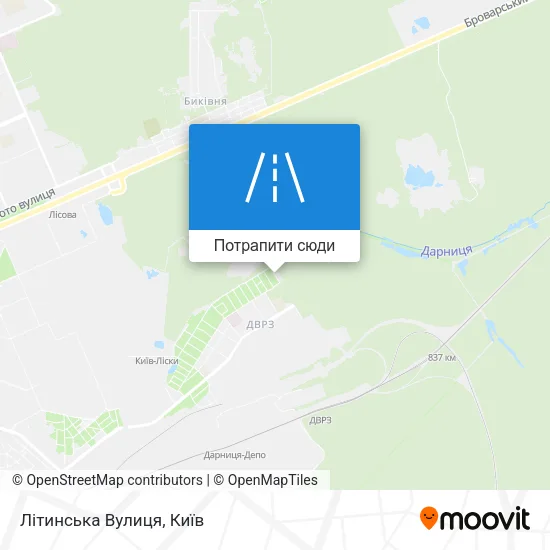 Карта Літинська Вулиця