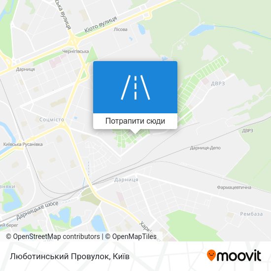 Карта Люботинський Провулок