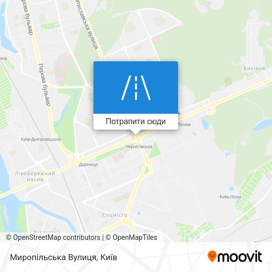 Карта Миропільська Вулиця