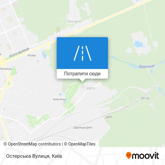 Карта Остерська Вулиця