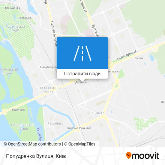 Карта Попудренка Вулиця