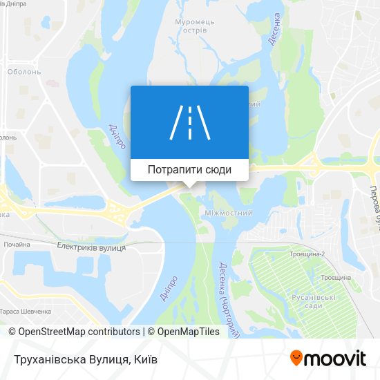 Карта Труханівська Вулиця