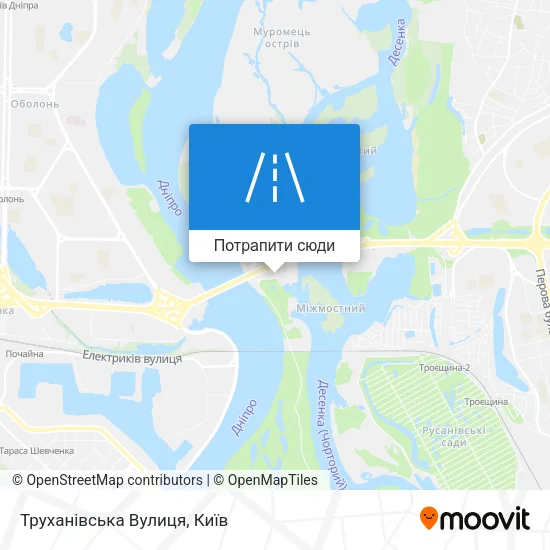 Карта Труханівська Вулиця