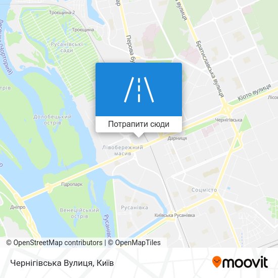 Карта Чернігівська Вулиця