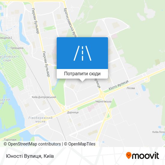 Карта Юності Вулиця