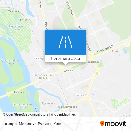 Карта Андрія Малишка Вулиця