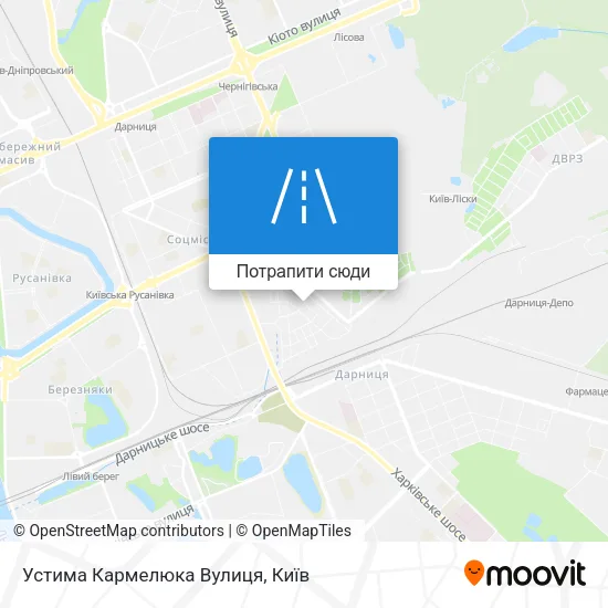 Карта Устима Кармелюка Вулиця