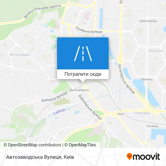 Карта Автозаводська Вулиця