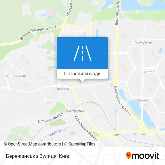Карта Бережанська Вулиця
