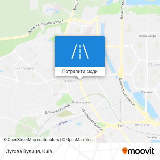 Карта Лугова Вулиця