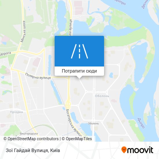 Карта Зої Гайдай Вулиця