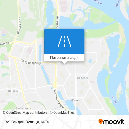 Карта Зої Гайдай Вулиця