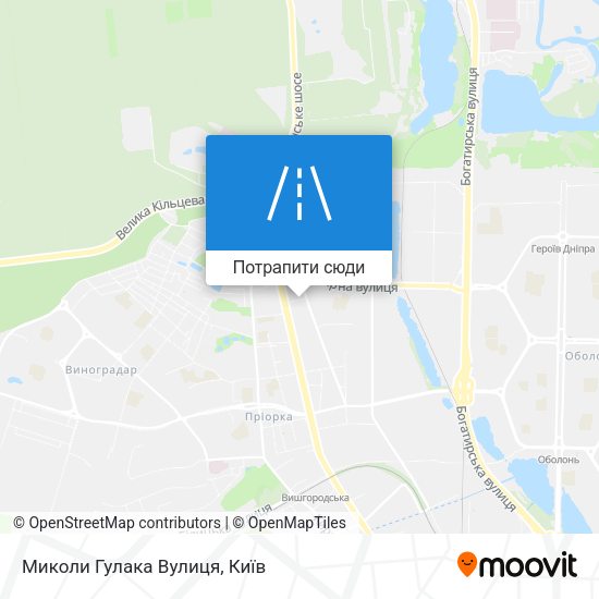 Карта Миколи Гулака Вулиця