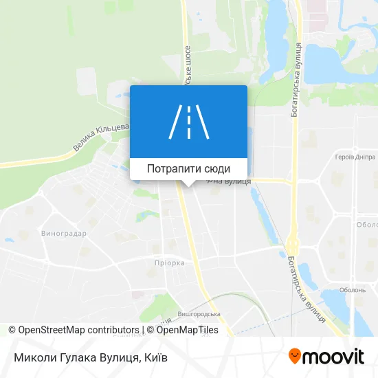 Карта Миколи Гулака Вулиця