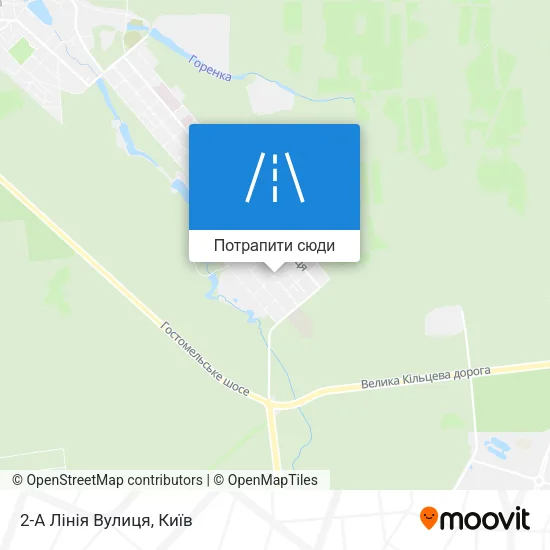 Карта 2-А Лінія Вулиця