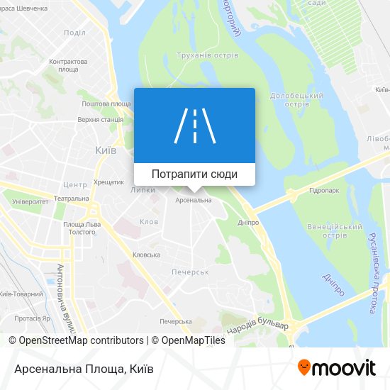 Карта Арсенальна Площа