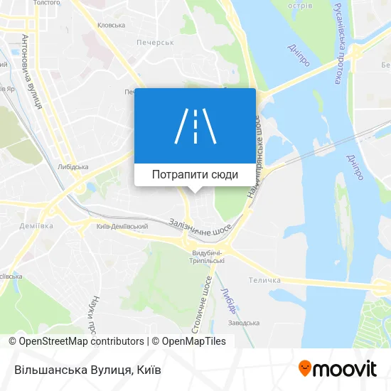 Карта Вільшанська Вулиця