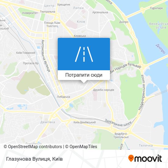 Карта Глазунова Вулиця