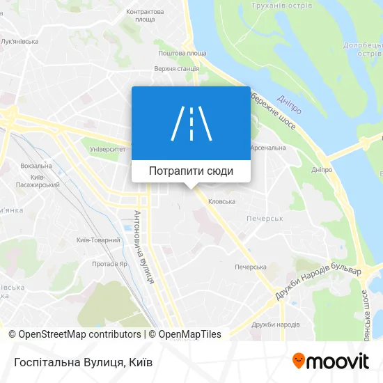 Карта Госпітальна Вулиця