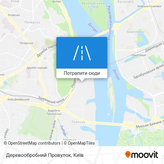 Карта Деревообробний Провулок