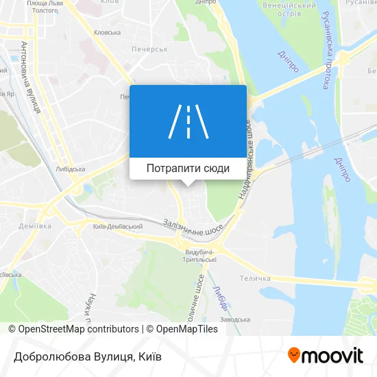 Карта Добролюбова Вулиця