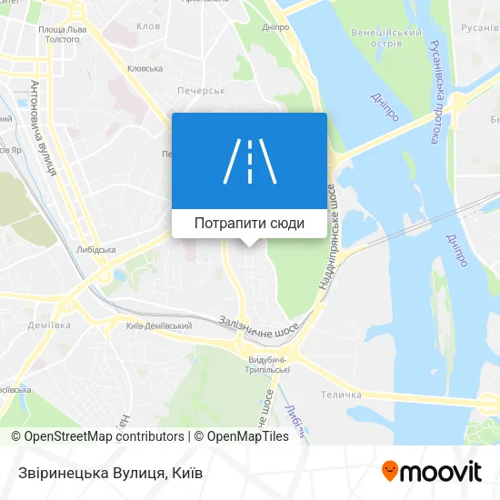 Карта Звіринецька Вулиця