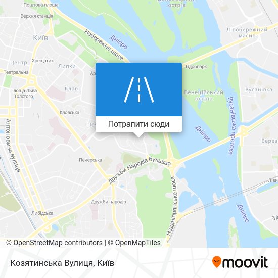 Карта Козятинська Вулиця