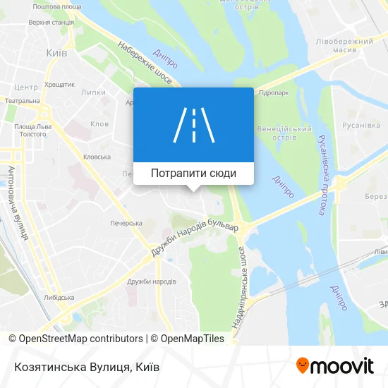 Карта Козятинська Вулиця