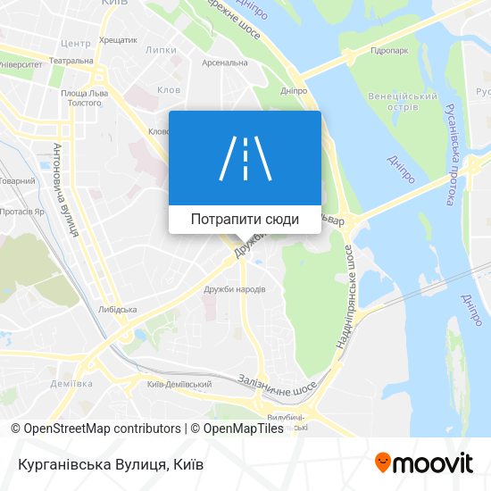 Карта Курганівська Вулиця