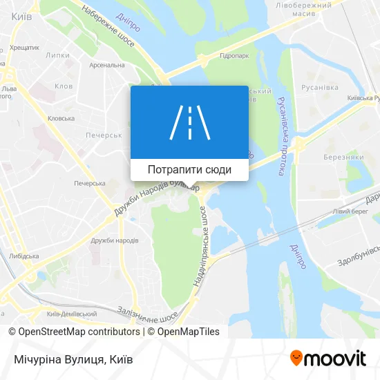 Карта Мічуріна Вулиця