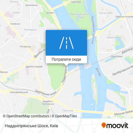 Карта Наддніпрянське Шосе