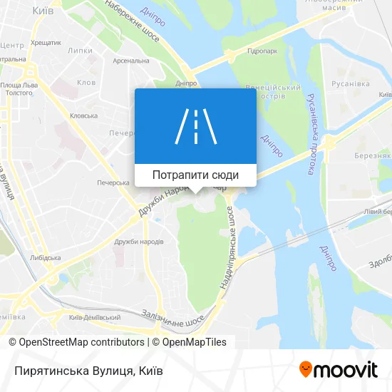 Карта Пирятинська Вулиця