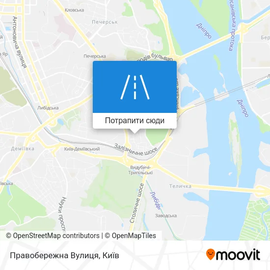 Карта Правобережна Вулиця
