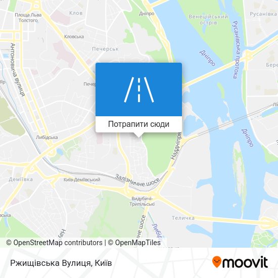 Карта Ржищівська Вулиця
