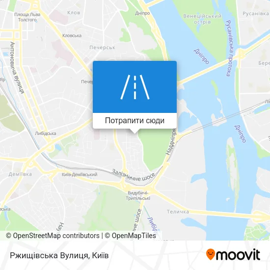 Карта Ржищівська Вулиця