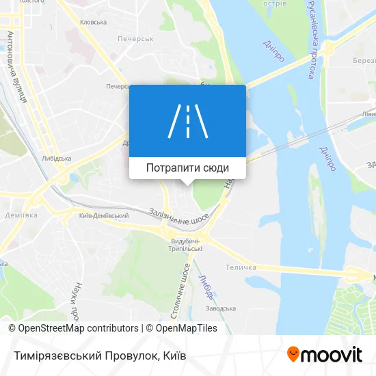 Карта Тимірязєвський Провулок
