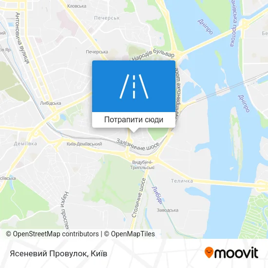 Карта Ясеневий Провулок