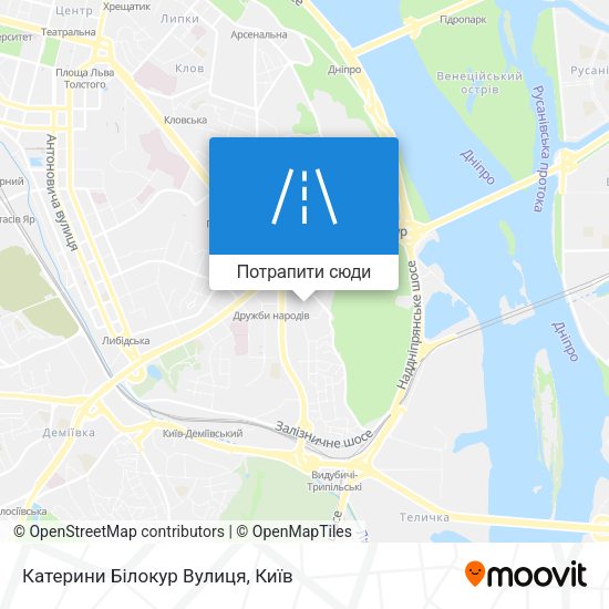 Карта Катерини Білокур Вулиця