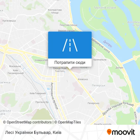 Карта Лесі Українки Бульвар