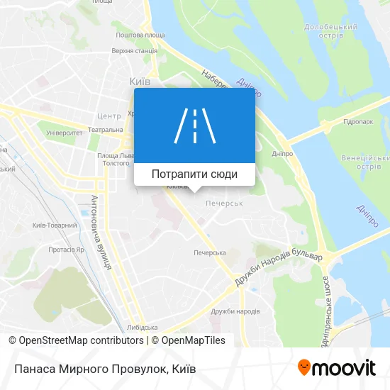 Карта Панаса Мирного Провулок