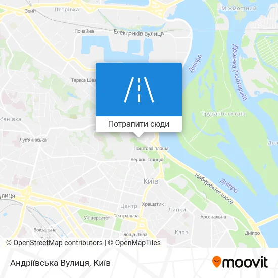 Карта Андріївська Вулиця