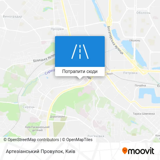 Карта Артезіанський Провулок