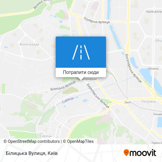 Карта Білицька Вулиця