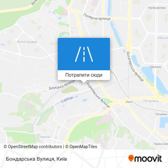 Карта Бондарська Вулиця