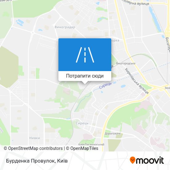 Карта Бурденка Провулок