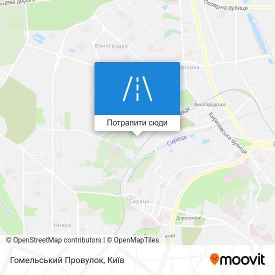 Карта Гомельський Провулок