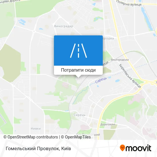 Карта Гомельський Провулок